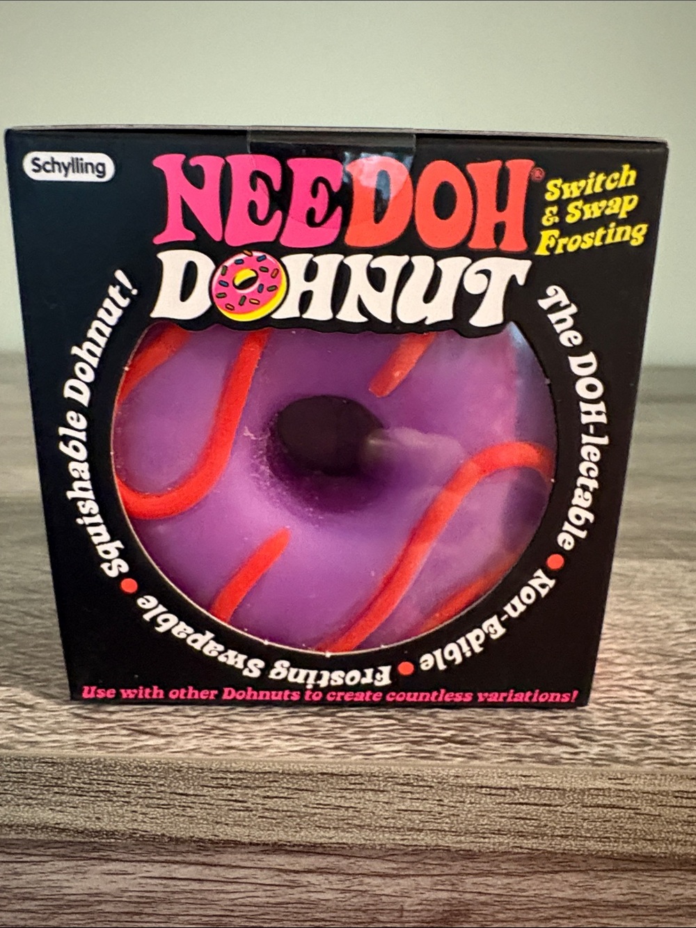 Authentic Schylling Needoh Dohnut Switch & Swap Frosting Purple Pink New Fidget